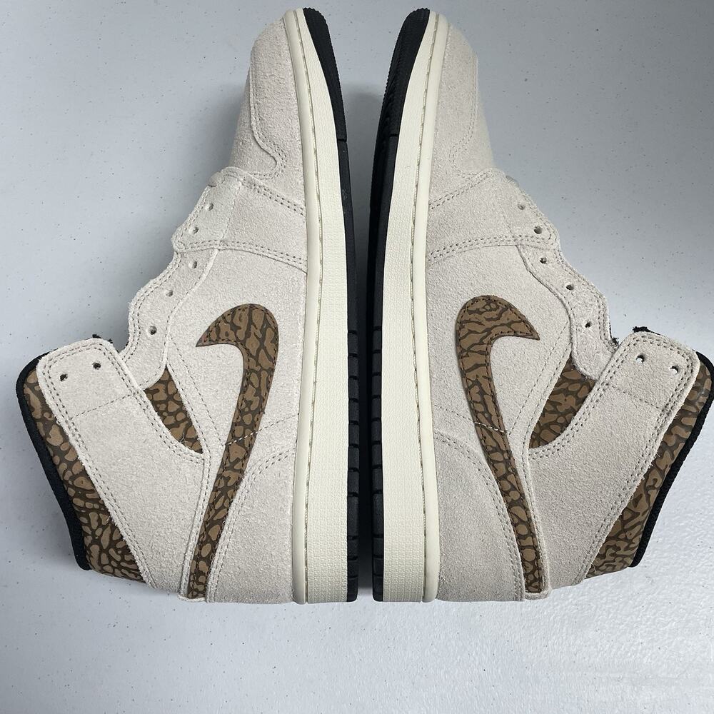 Air Jordan 1 Mid SE Brown Elephant DZ4129 102 Size 10.5 Tan Suede Mid Top Shoe - Picture 4 of 7